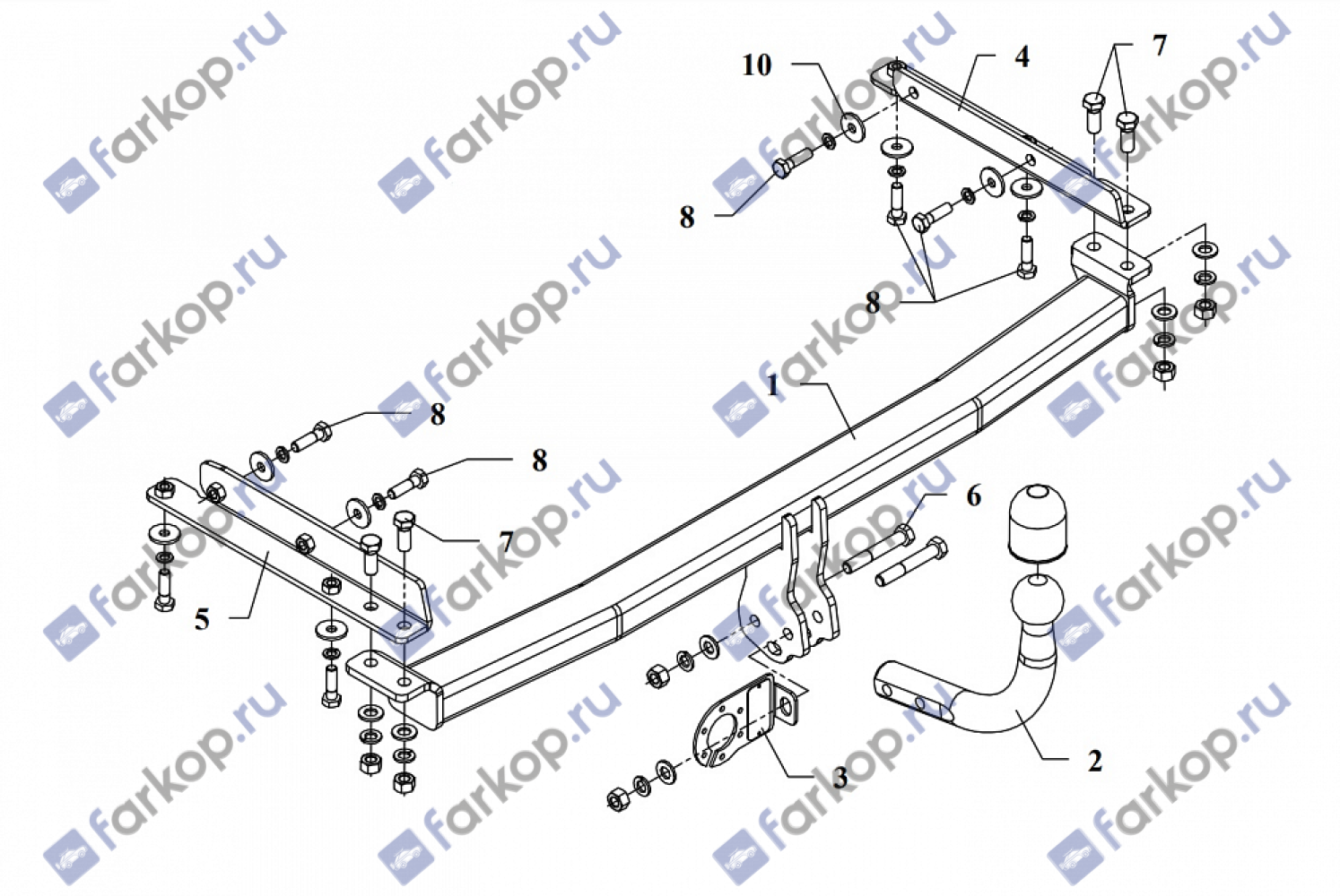 Фаркоп Auto-Hak для Nissan Micra 2003-2010 V 60 в 