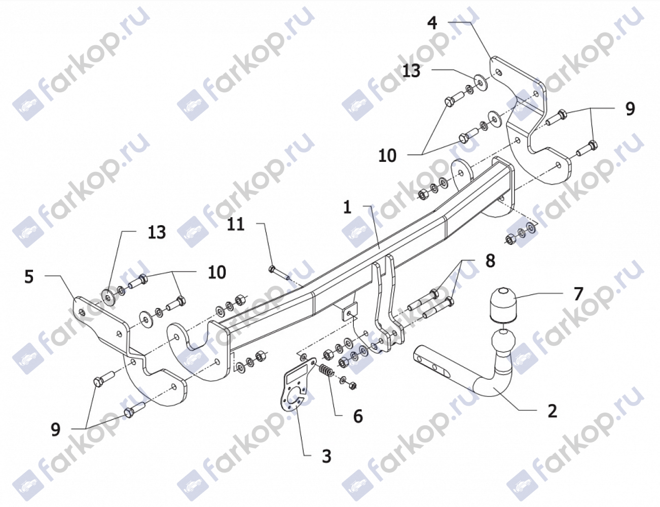 Фаркоп Auto-Hak для Hyundai i40 2011- Арт. J 66 J 66 в 