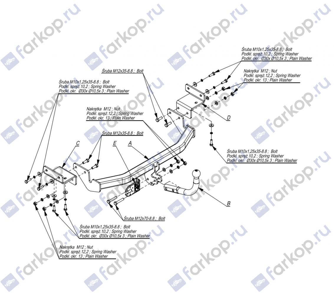 Фаркоп Imiola для Hyundai i30 (5 дв.хетчбек) 2012-2017 Арт. J.047 J.047 в 