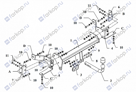 Фаркоп Auto-Hak для Opel Antara (C105) 2006-2017 Арт. E 51 E 51 в 