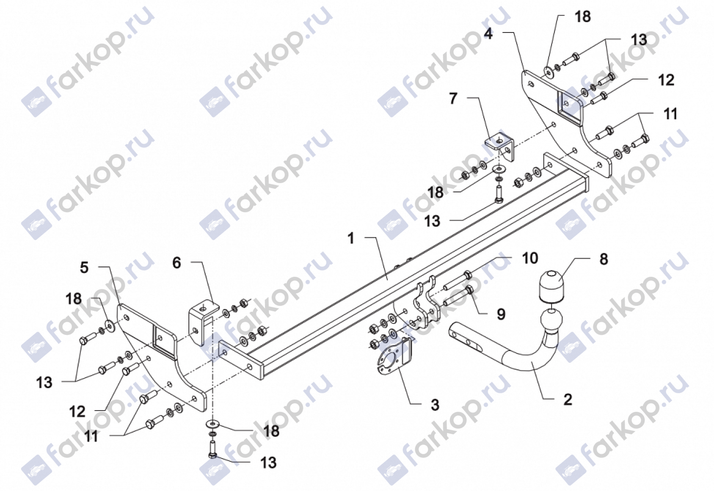 Фаркоп Auto-Hak для Hyunday i30 (kombi) 2008-2012 Арт. J 57 J 57 в 