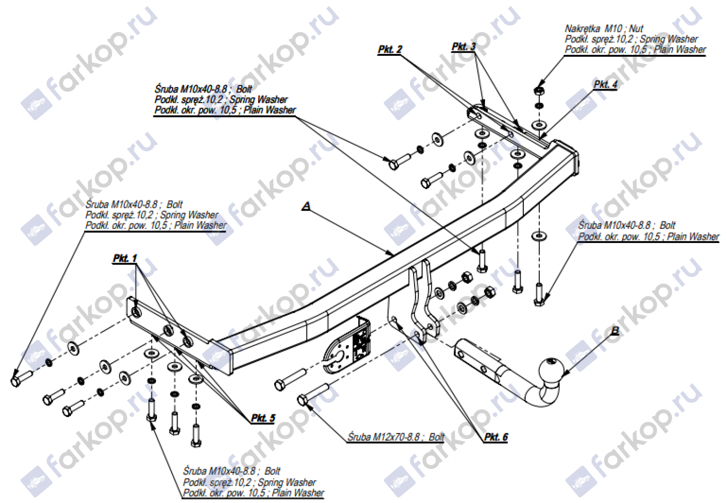 Фаркоп Imiola для Nissan Primera (хетчбек, седан) 2003-2008 N.024 в 