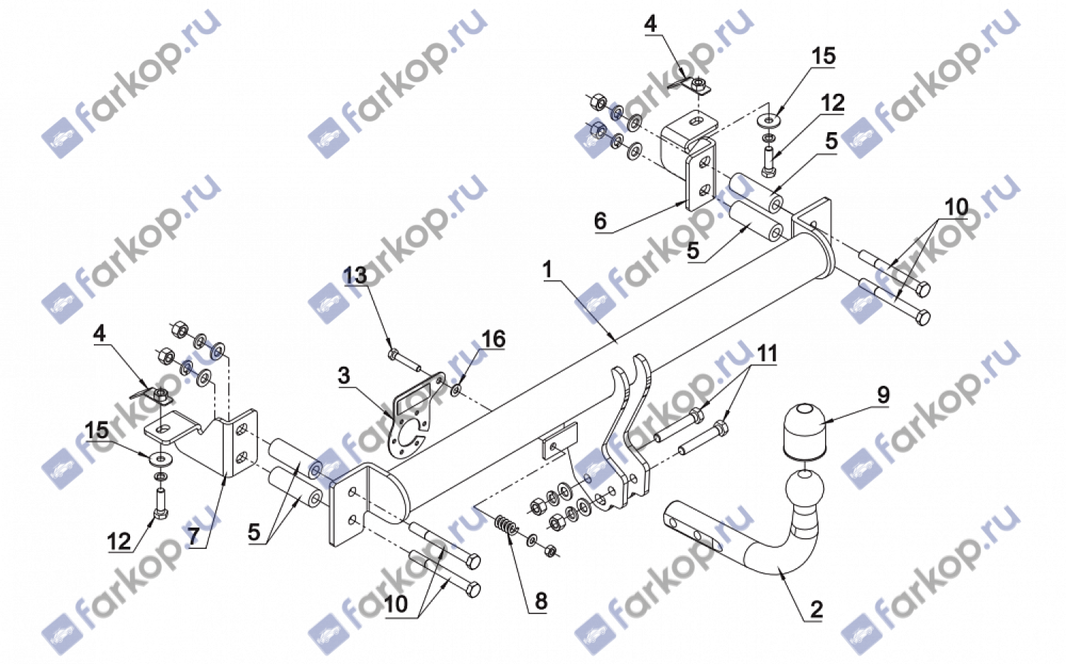 Фаркоп Auto-Hak для Opel Zafira 1998-2005 Арт. E 35 E 35 в 