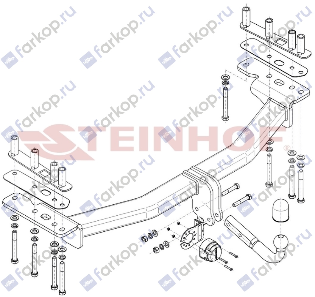 Фаркоп Steinhof для Land Rover Discovery Sport 2015-2019  (с запасным колесом в багажнике) Арт. L-122 L-122 в 