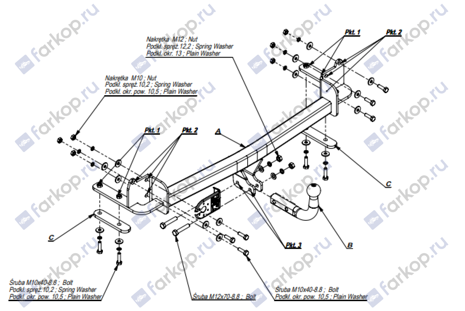 Фаркоп Imiola для Mazda Premacy 1999-2005 Арт. X.016 X.016 в 