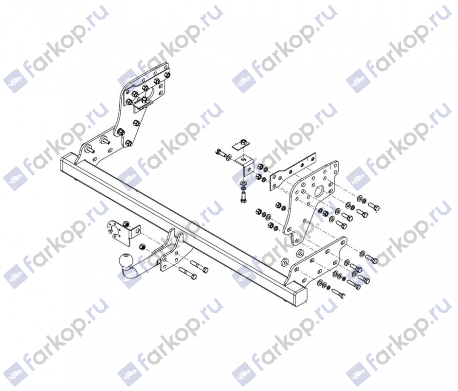 Фаркоп AvtoS для Mitsubishi L200 2006-2014, ( в т.ч. long) MI 28 в 