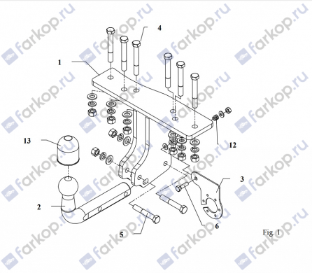 Фаркоп Auto-Hak для Nissan Pathfinder 2005-2012 Арт. V 61 V 61 в 