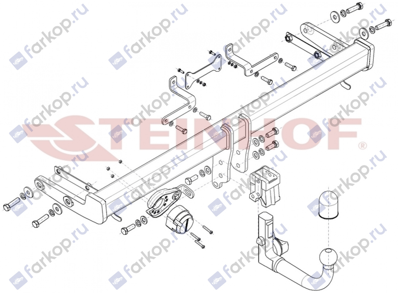 Фаркоп Steinhof для Hyundai Tucson (2wd, 4wd, Hybrid, N-Line) 2021- Арт. H-287 H-287 в 