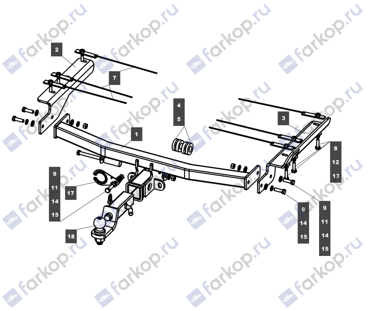 Фаркоп TowRus для Haval M6 2017- Арт. 289215 289215 в 