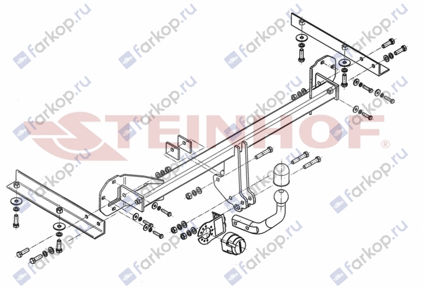 Фаркоп Steinhof для Honda Civic (5 дв.хетчбек) 2012-2015 Арт. H-042 H-042 в 