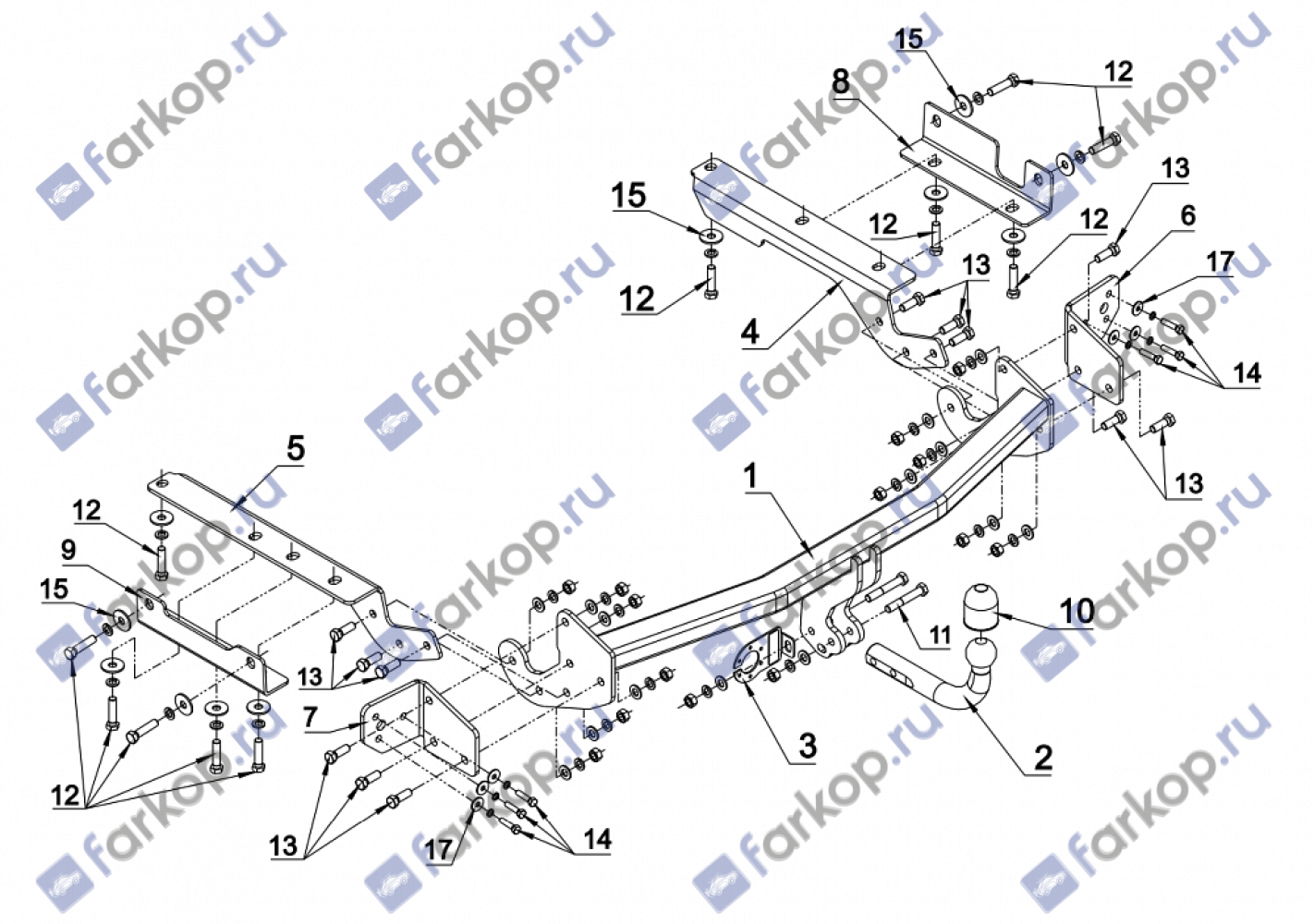 Фаркоп Auto-Hak для Toyota RAV4 2013-2019 Арт. 0 85 0 85 в 