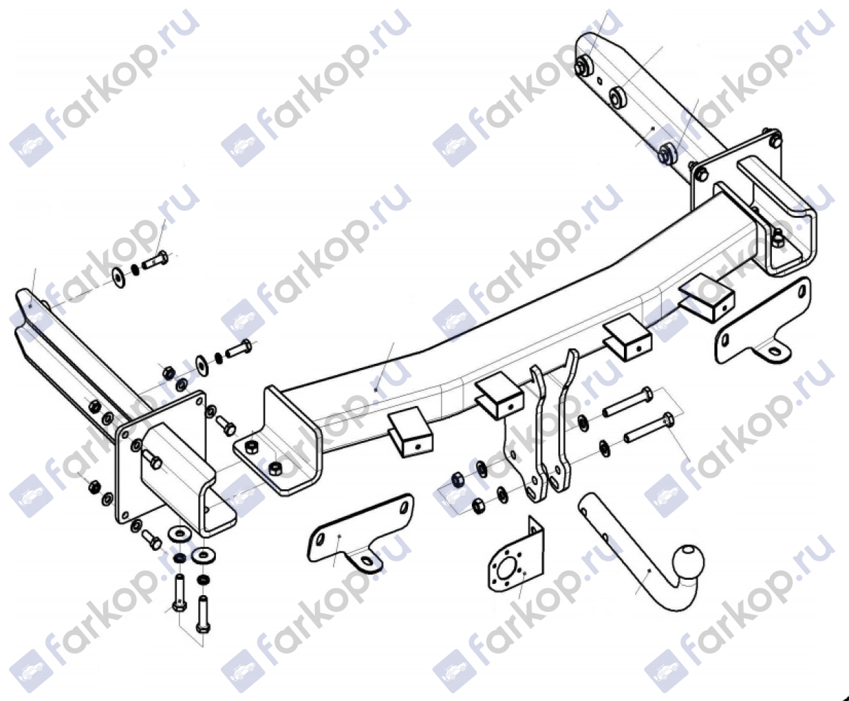 Фаркоп Oris для Mercedes M-class (W164) 2005-2011 Арт. 2252-А 2252-А в 