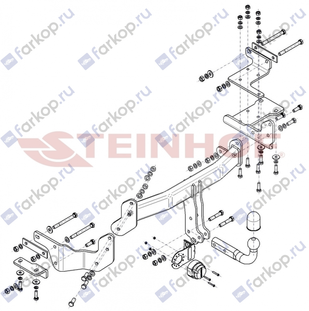 Фаркоп Steinhof для Hyundai Santa Fe 2018-2021 Арт. H-276 H-276 в 