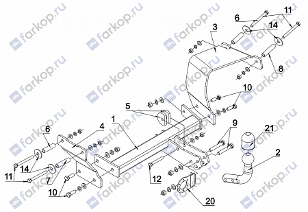 Фаркоп Auto-Hak для Nissan Micra 1992-2002 V 50 в 