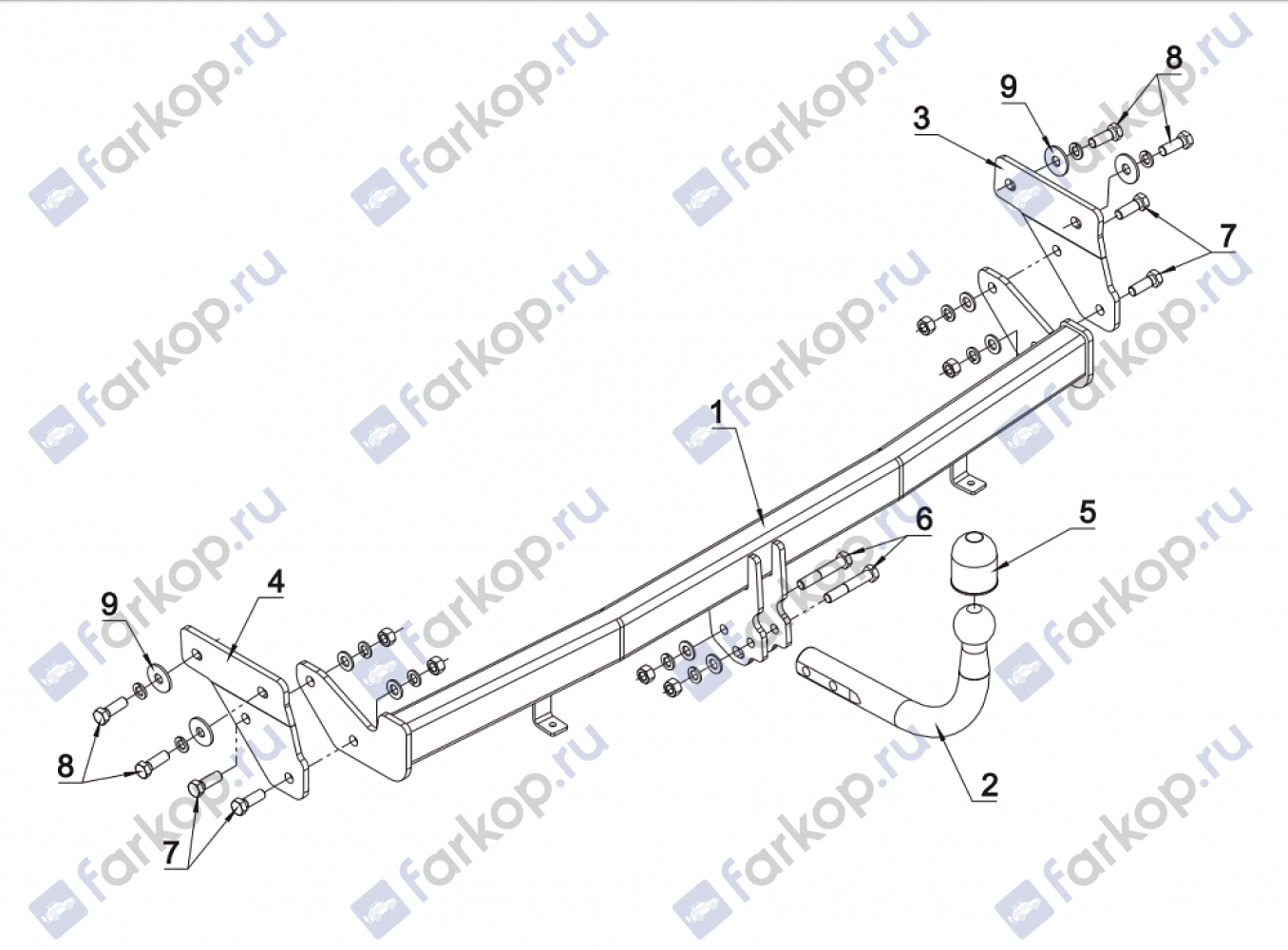 Фаркоп Auto-Hak для Kia Rio (4d) 2012 -2017 Арт. T 68 T 68 в 