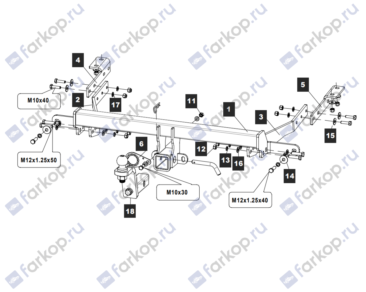 Фаркоп TowRus для Citroen Berlingo 2008- 079131 в 