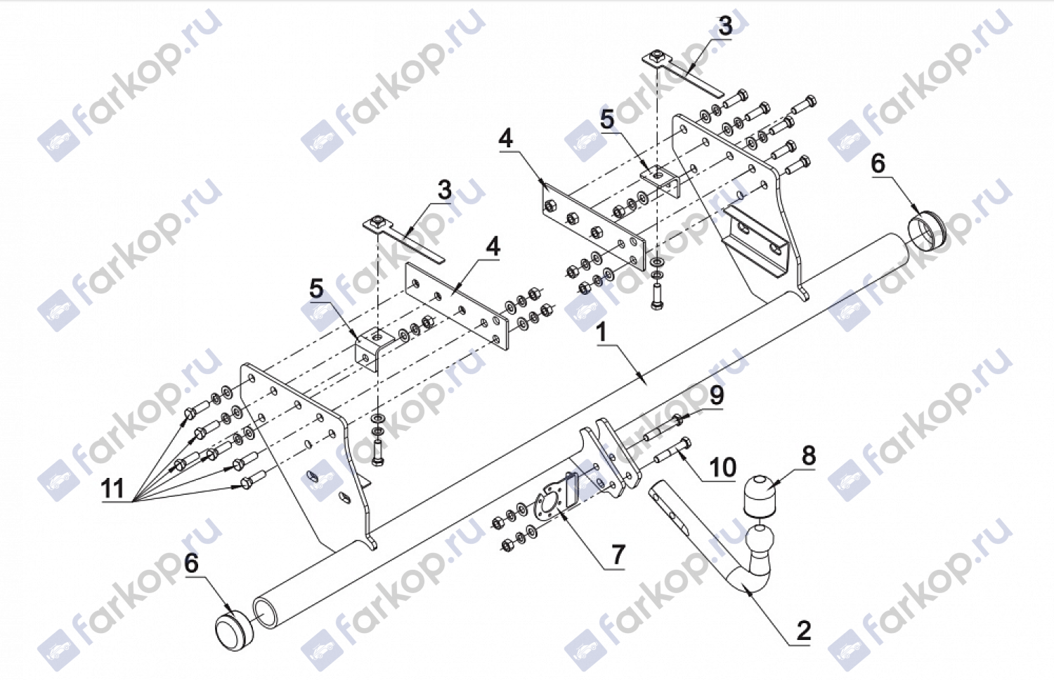 Фаркоп Auto-Hak для Mitsubishi L200 2015- R 58 в 