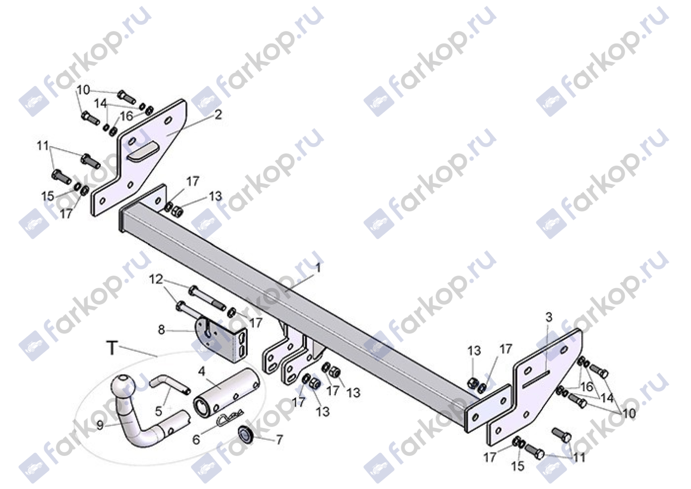 Фаркоп Лидер Плюс для Hyundai Elantra (седан) 2006-2011 Арт. H209-BA H209-BA в 