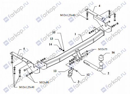 Фаркоп Auto-Hak для Toyota RAV4 2005-2008 (с запасн. колесом) Арт. 0 67 0 67 в 