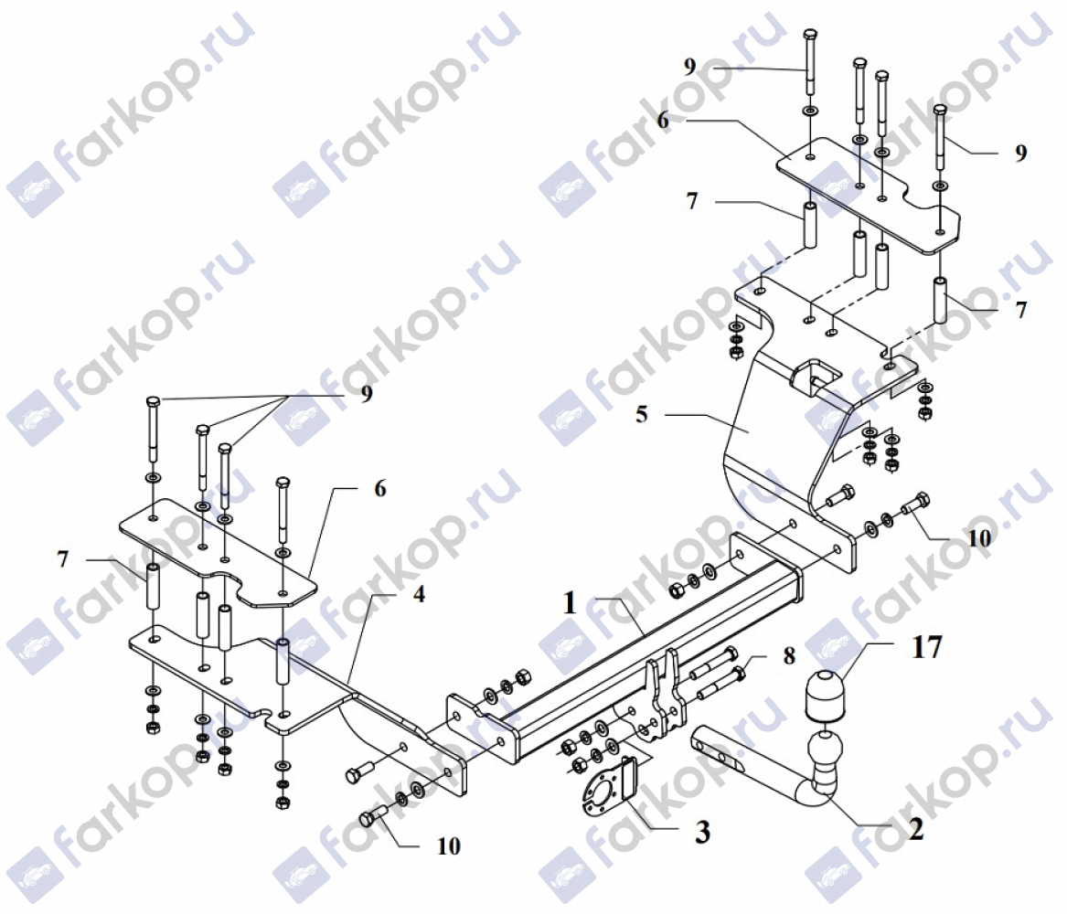 Фаркоп Auto-Hak для Honda CR-V (5 дв) 2002-2006 Арт. Y 24 Y 24 в 