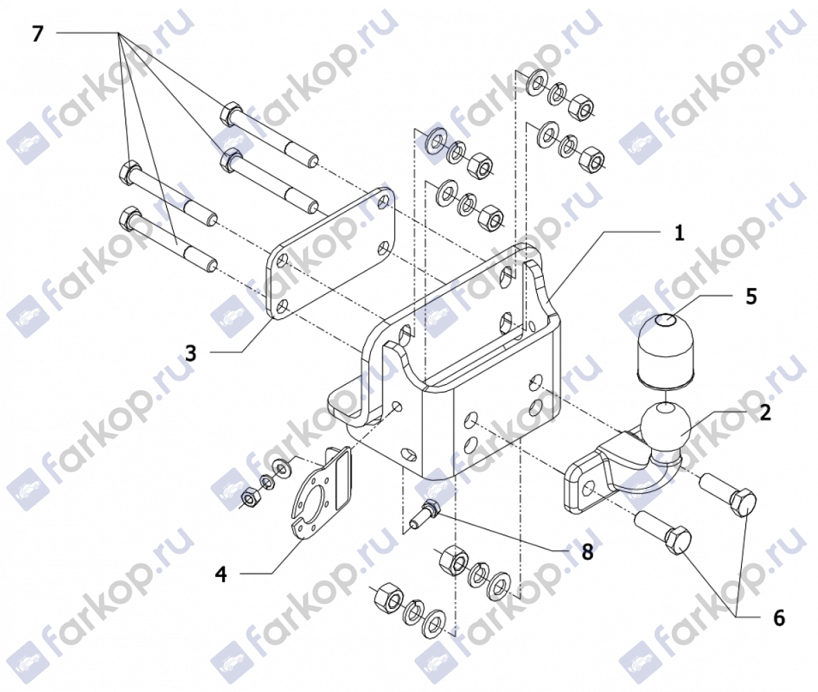 Фаркоп Auto-Hak для Toyota Hilux 2010-2015 Арт. 0 81 0 81 в 