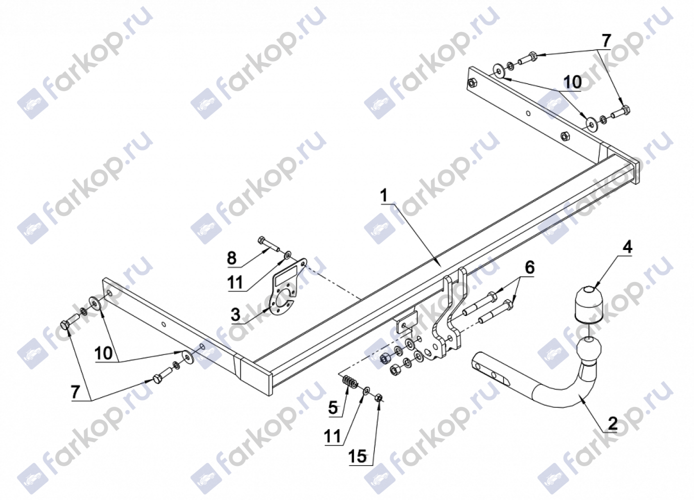 Фаркоп Auto-Hak для Volkswagen Jetta (4 дв) 2011-2019 Арт. K 56 K 56 в 