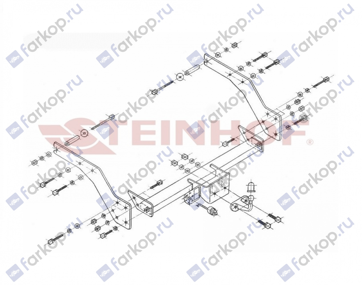 Фаркоп Steinhof для Toyota Hilux 1998-2005 Арт. T-145 T-145 в 