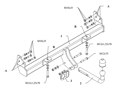 Фаркоп Auto-Hak для Land Rover Freelander 1998-2007 Арт. LN 01 LN 01 в 