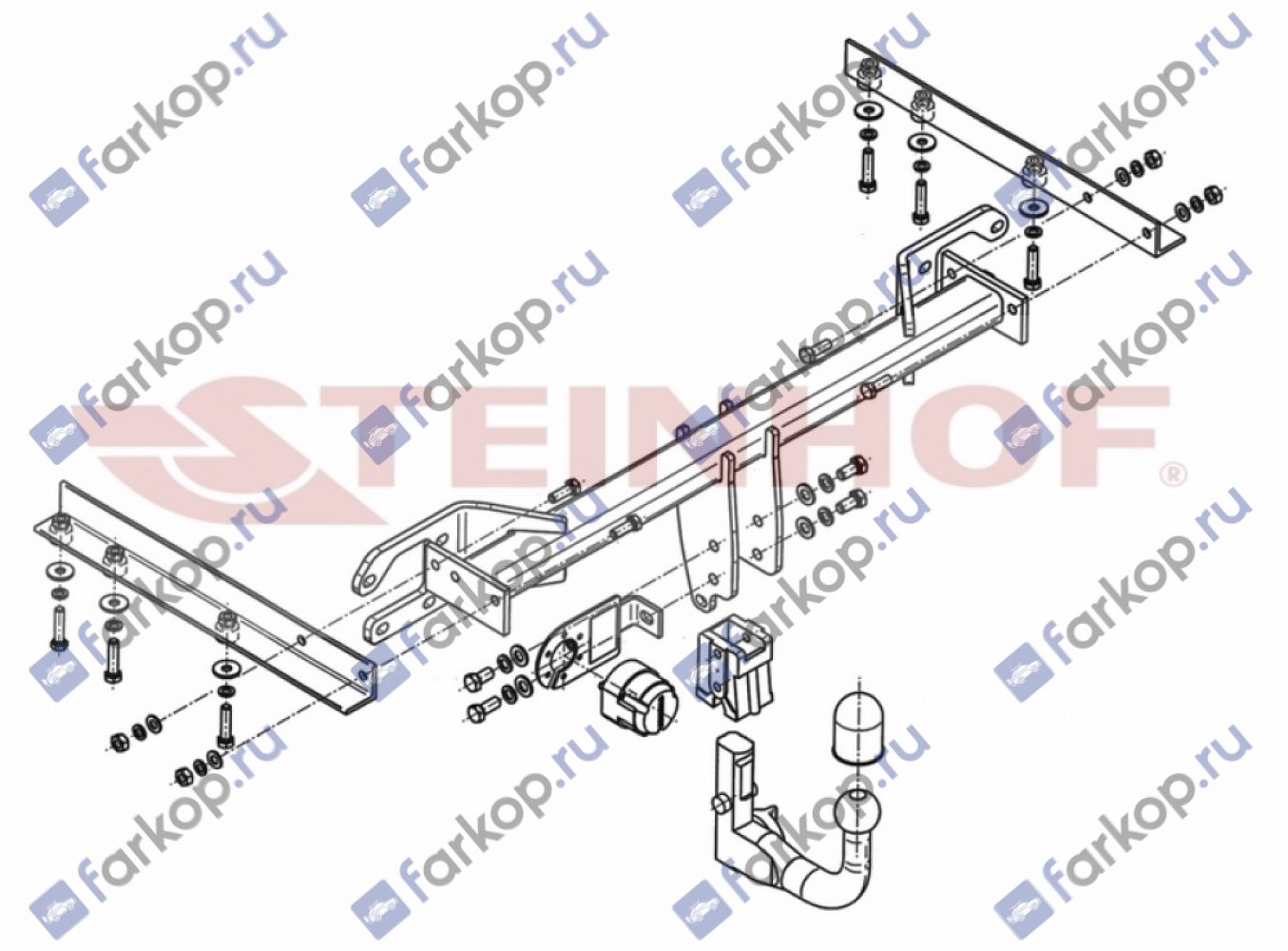 Фаркоп Steinhof для Subaru Legacy Outback 2009-2015 Арт. S-369 S-369 в 