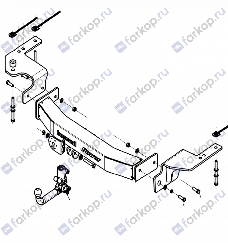 Фаркоп Oris для Toyota Lаnd Cruiser 200 (иск. Exclusive, Excalibur) 2007- 3083-AK41 в 