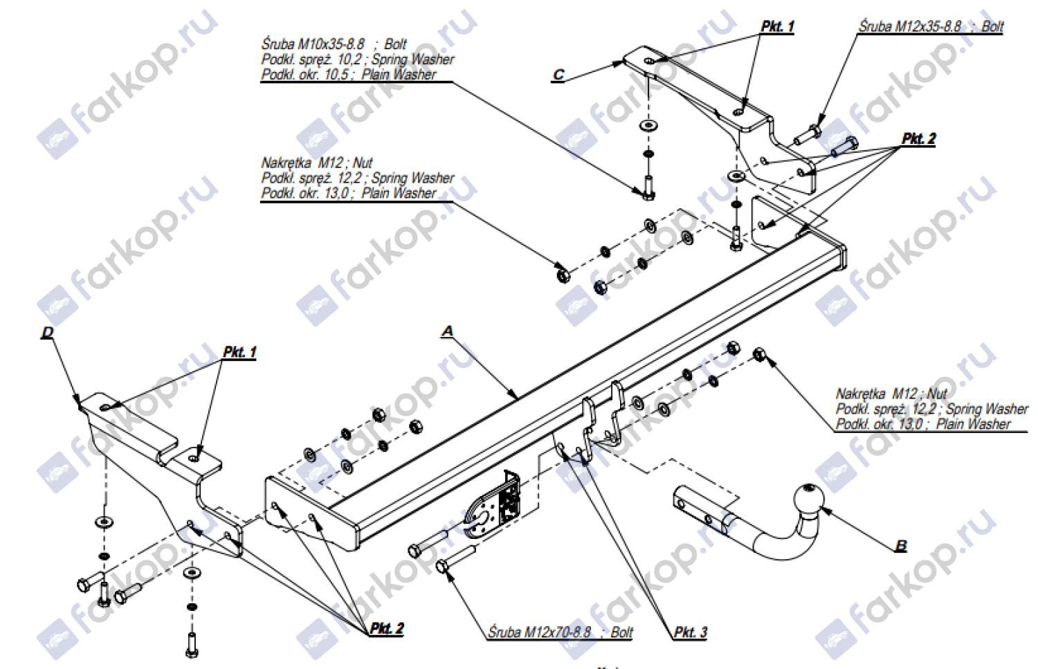 Фаркоп Imiola для Citroen C5 (лифтбек) 2004-2008 C.022 в 