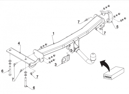 Фаркоп Auto-Hak для Land Rover Freelander 2007-2014 Арт. LN 02A LN 02A в 