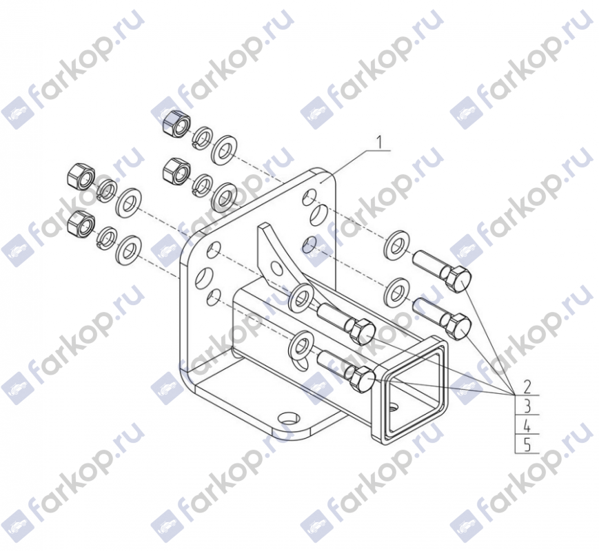 Фаркоп AvtoS для Uaz 452, 2206, 3909, 3962, 3741, 3303 1972- Арт. UAZ-12 UAZ-12 в 