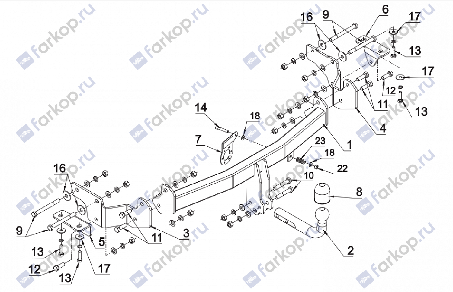 Фаркоп Auto-Hak для Kia Sorento 2012-2021 Арт. T 67 T 67 в 