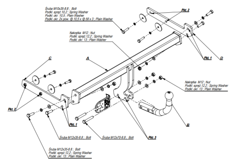 Фаркоп Imiola для Ford Focus (хетчбек) 1998-2004 Арт. E.023 E.023 в 