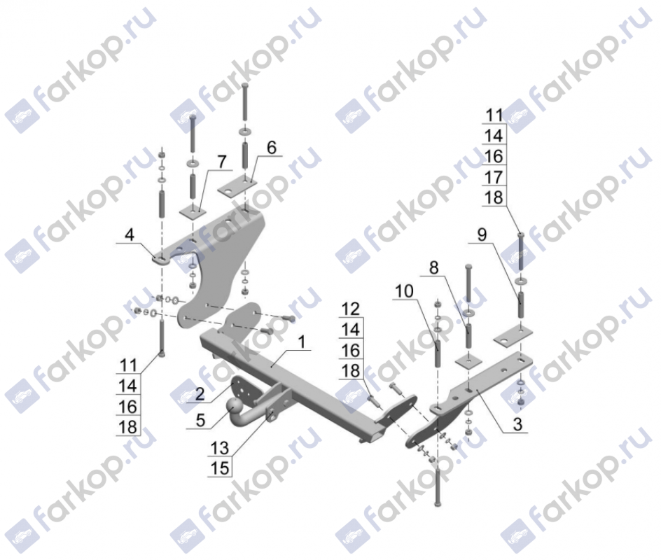 Фаркоп AvtoS для Subaru Forester (универсал) 2008-2012 Арт. SU 05 SU 05 в 