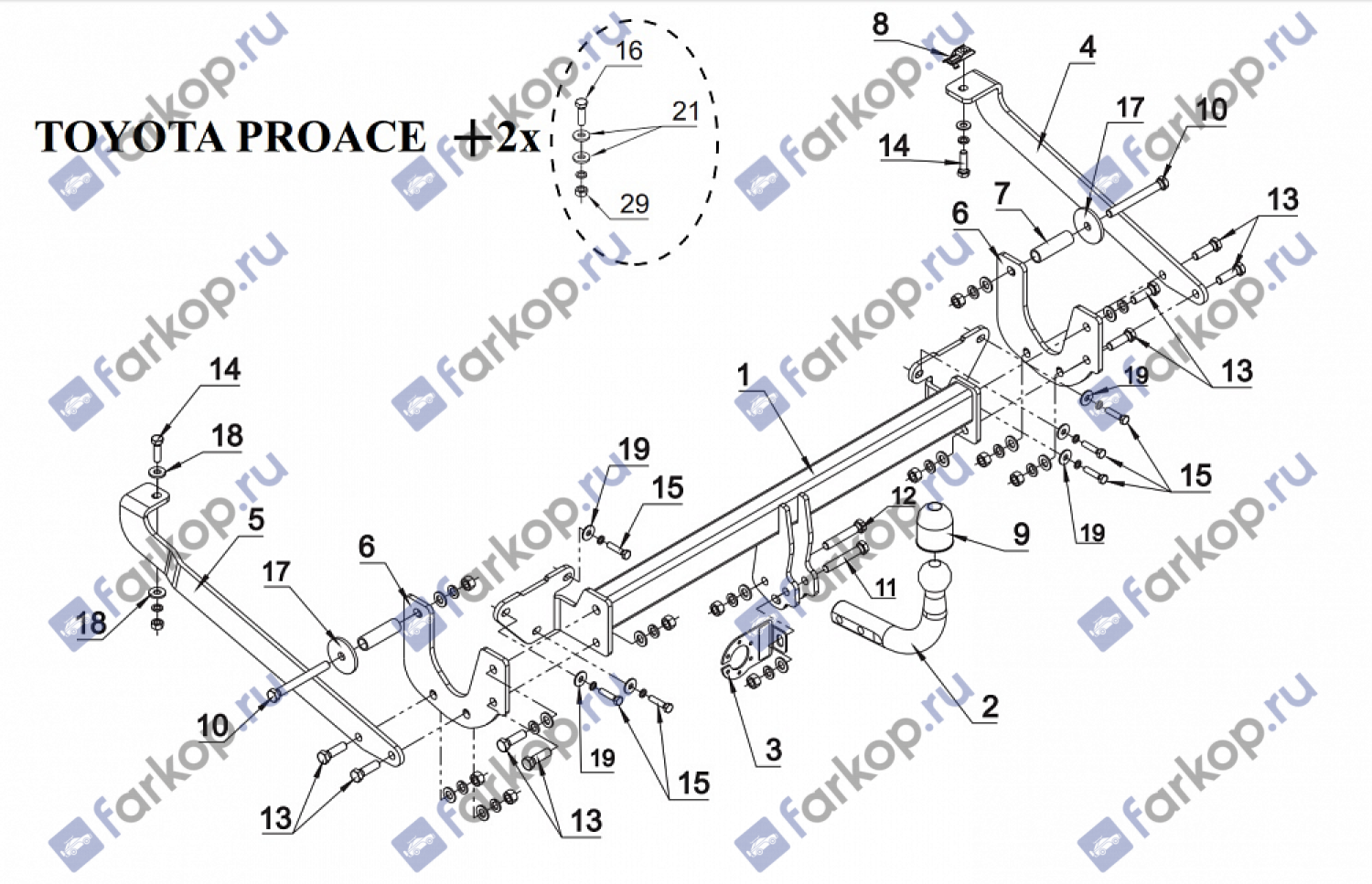 Фаркоп Auto-Hak для Toyota Proace 2013-2016 R 40 в 