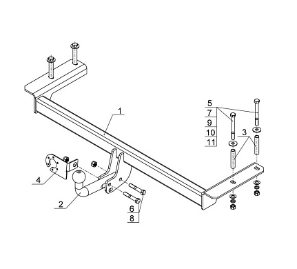 Фаркоп AvtoS для Citroen C4 (седан) 2013- Арт. CN 01 CN 01 в 