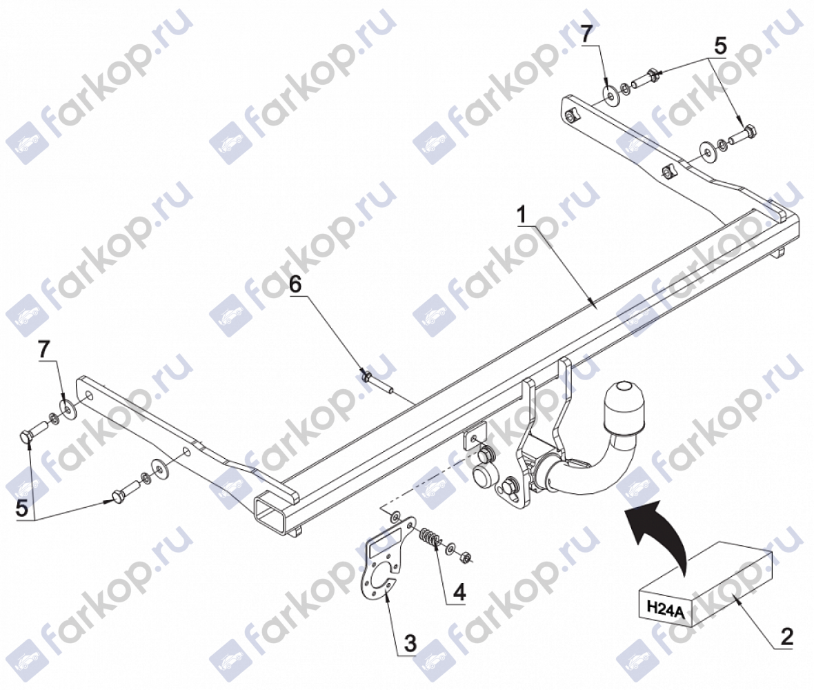 Фаркоп Auto-Hak для Skoda Fabia 2014- Арт. H 24A H 24A в 