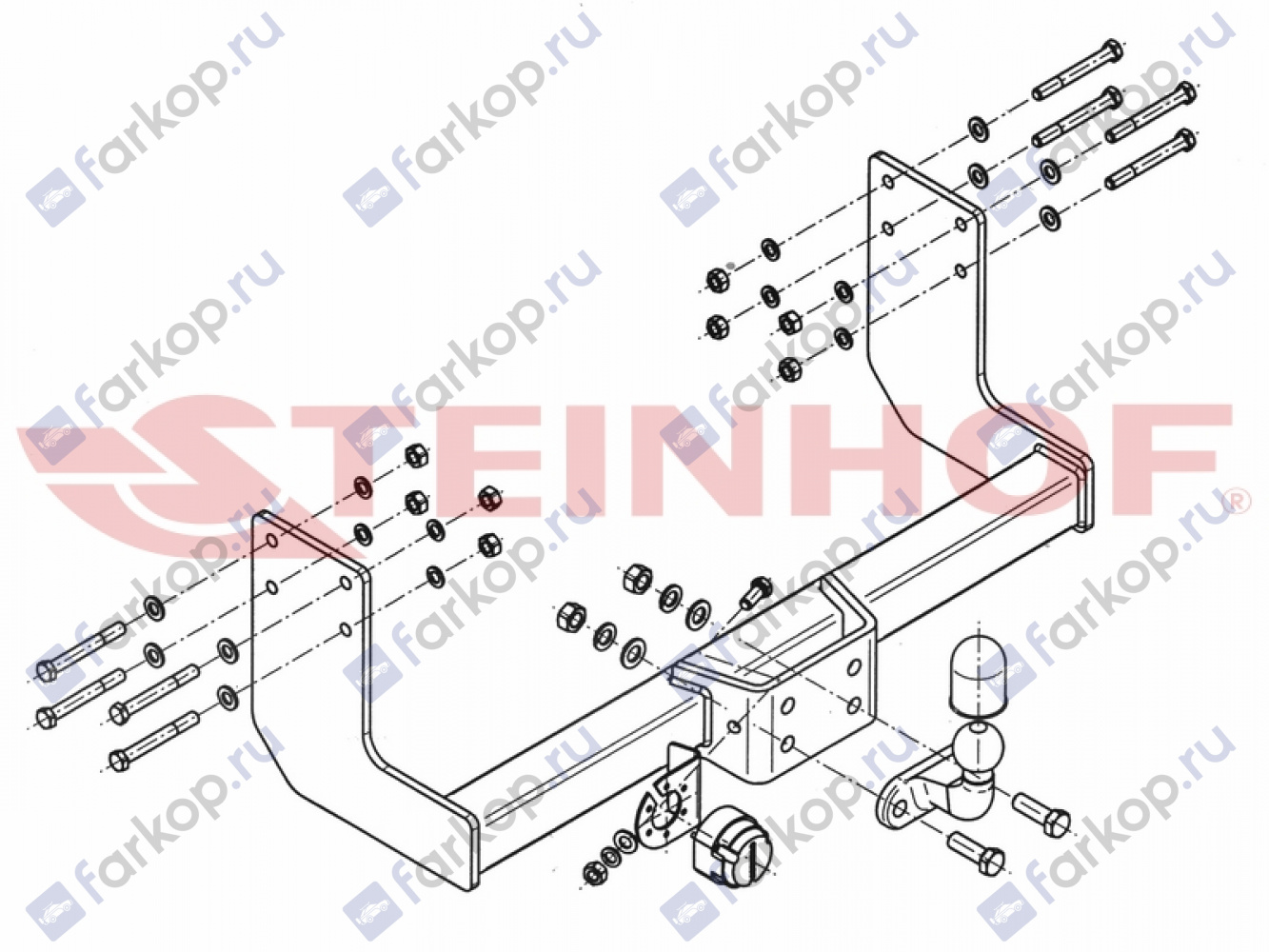 Фаркоп Steinhof для Mercedes Sprinter (3665/4325) 2006-2018, (для а/м без ступеньки) V-032 в 