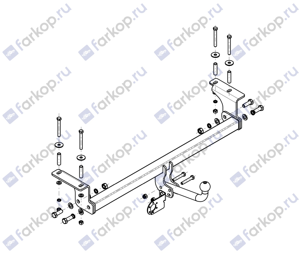 Фаркоп AvtoS для Nissan Qashqai 2007-2014 Арт. NS 13 NS 13 в 