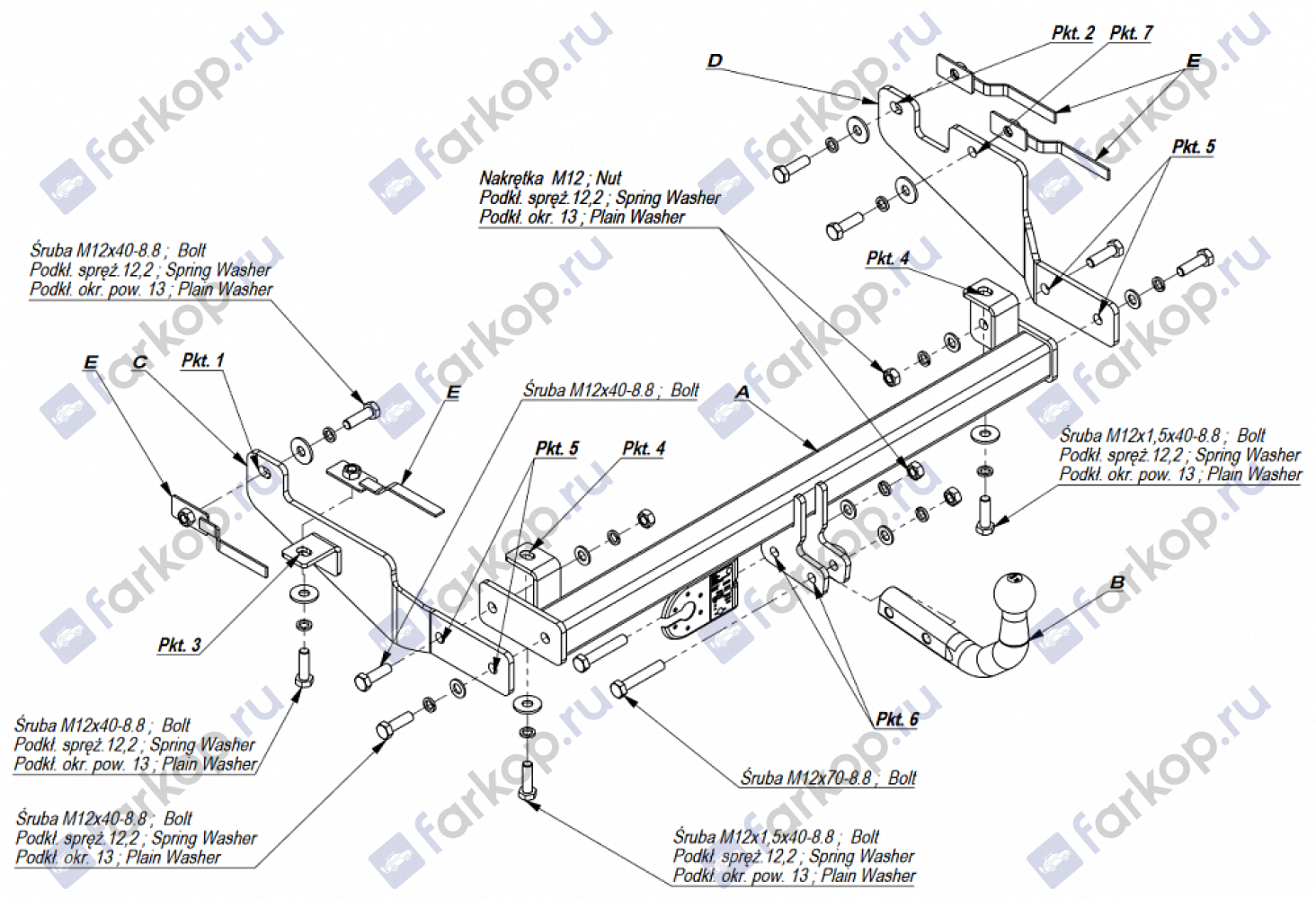 Фаркоп Imiola для Volkswagen Caddy 1995-2003 S.006 в 