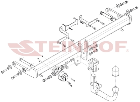 Фаркоп Steinhof для Hyundai Tucson (2wd, 4wd, Hybrid, N-Line) 2021- Арт. H-287 H-287 в 