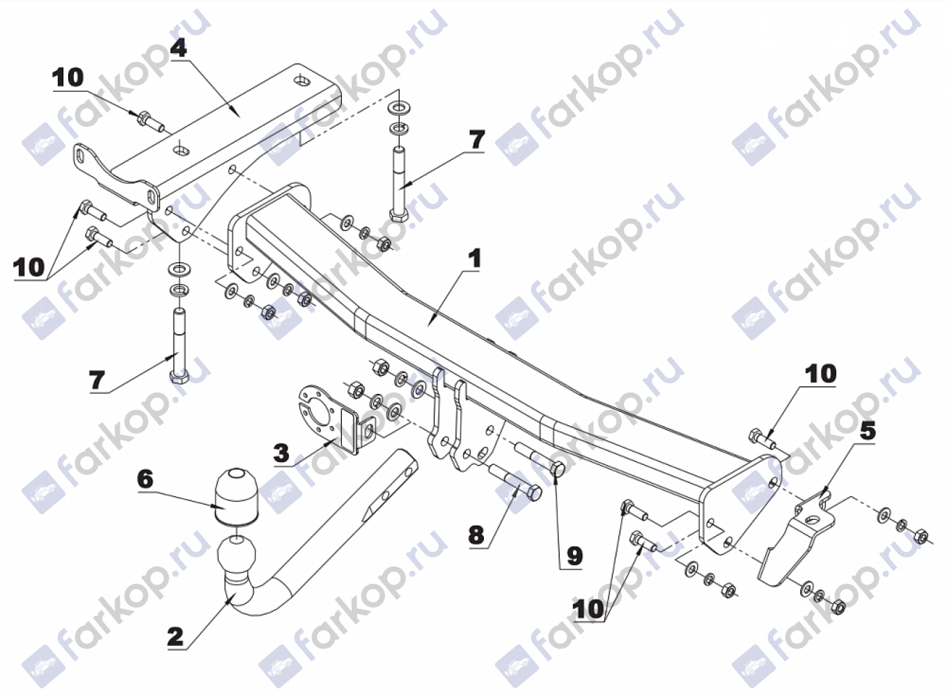 Фаркоп Auto-Hak для Land Rover Freelander 2007-2014 Арт. LN 02 LN 02 в 