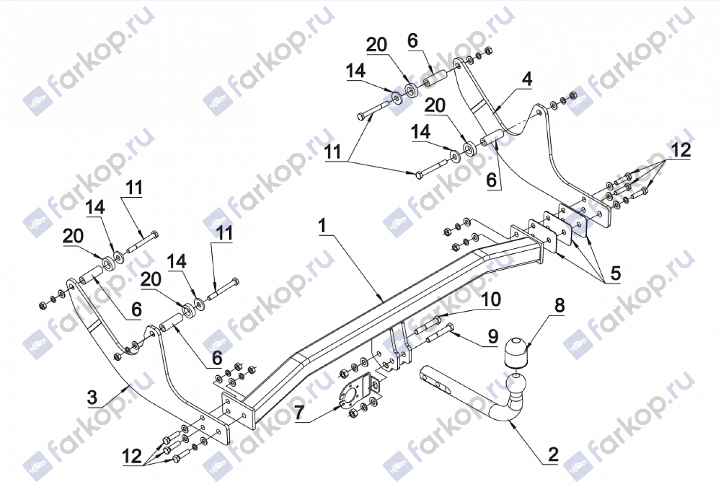 Фаркоп Auto-Hak для Renault Logan (kombi) 2007 -2013 Арт. G 51 G 51 в 