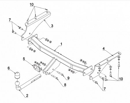 Фаркоп Auto-Hak для Jeep Cherokee 2001-2007 Арт. JP 02 JP 02 в 