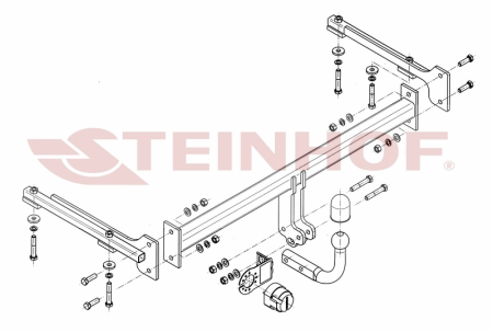 Фаркоп Steinhof для Honda Civic (седан, кроме Hibrid) 2006-2012 Арт. H-040 H-040 в 