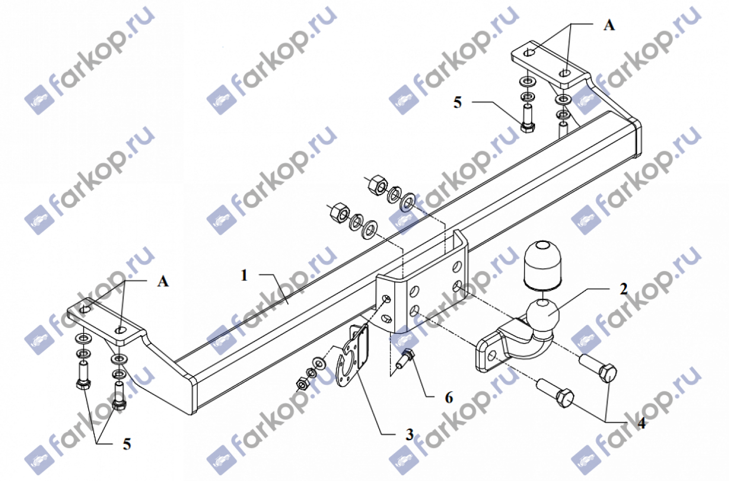 Фаркоп Auto-Hak для Toyota RAV4 1995-2000 Арт. 0 25 0 25 в 