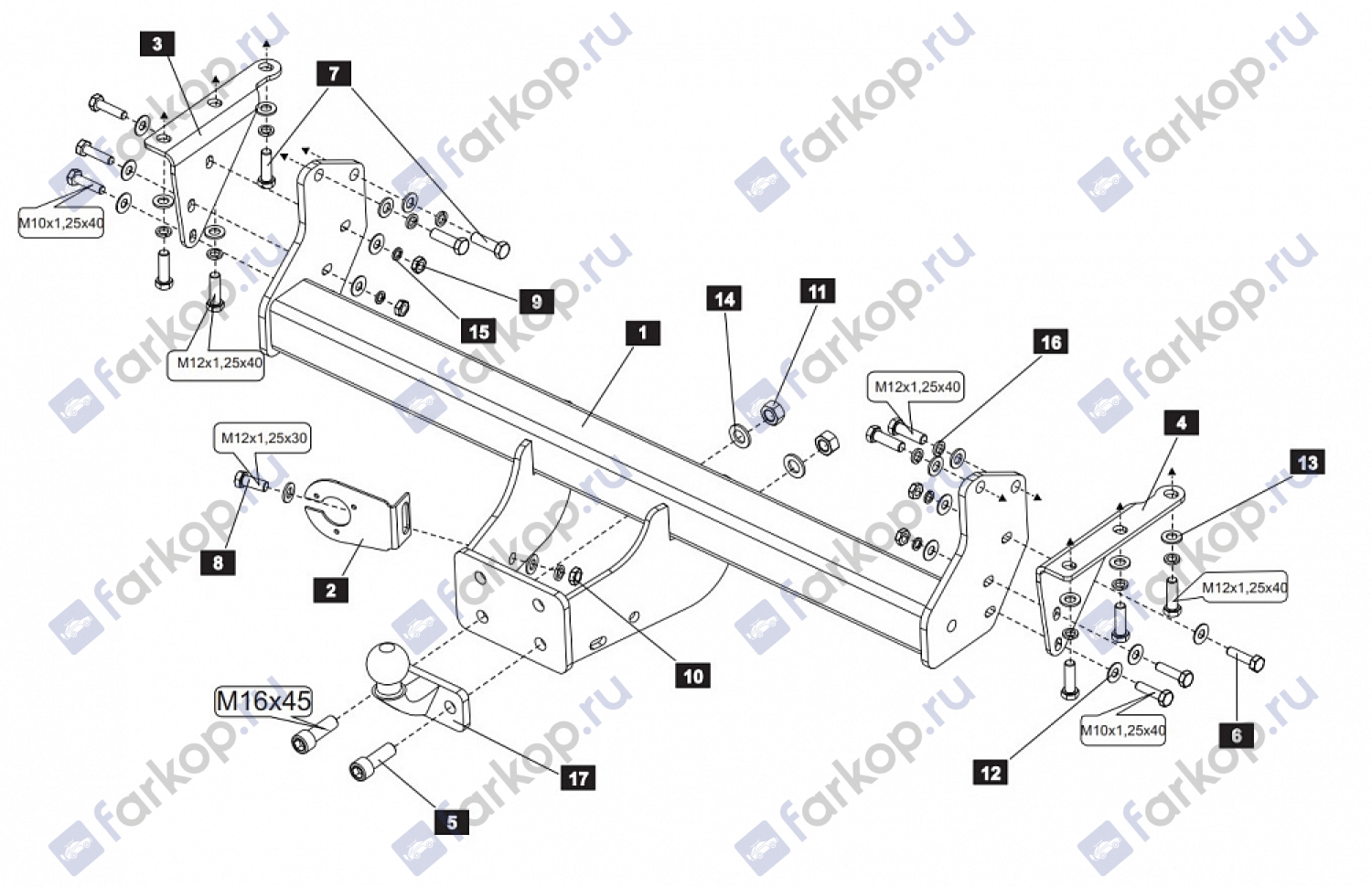 Фаркоп Baltex для Nissan Navara 2005-2015 Арт. 15201621 15201621 в 