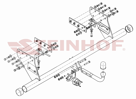 Фаркоп Steinhof для Mitsubishi L200 2006-2014 Арт. M-338/1 M-338/1 в 